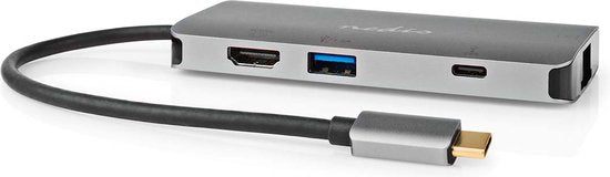 Nedis USB Multi-Port Adapter - 7-in-1 - USB 3.2 Gen 1 - USB-C Male - HDMI Output / Micro SD / RJ45 Female / SD / USB-C Female / 3x USB-A Female - 5 Gbps - 0.20 m - Rond - Verguld - PVC - afbeelding 8