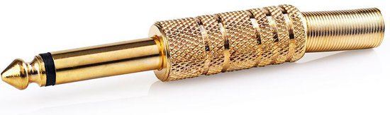 Nedis 6,35 mm Audioconnector - Recht - Male - Verguld - Soldeer - Diameter kabelinvoer: 6.8 mm - Metaal - Goud - Polybag - 25 Stuks - afbeelding 2