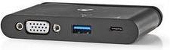 Nedis USB Multi-Port Adapter - USB 3.1 - USB-C Female - USB-A Female / USB-C Female / VGA Female 15p - Rond - Vernikkeld - Zwart - Window Box met Euro Lock - afbeelding 10