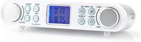 Nedis Keukenradio - Kastontwerp - FM - Netvoeding - Digitaal - 1.5 W - 2 " - Zwart-Blauw Scherm - Wekker - Wit / Zilver - afbeelding 18