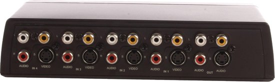 Nedis S-Video Switches - 4-Poorts poort(en) - Input: 4x Composiet-Video + S-Video - Output: 1x 3,5 mm / 1x Composiet-Video - 1024x576 - ABS - Zwart - afbeelding 13