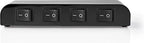 Nedis Speaker Control Box - 4-Poorts poort(en) - Terminal Schroeven - Luidspreker Impedantie: 4-16 Ohm - Maximale Belasting per Kanaal: 200 W - Aluminium - Zwart - afbeelding 1