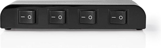 Nedis Speaker Control Box - 4-Poorts poort(en) - Terminal Schroeven - Luidspreker Impedantie: 4-16 Ohm - Maximale Belasting per Kanaal: 200 W - Aluminium - Zwart - afbeelding 1