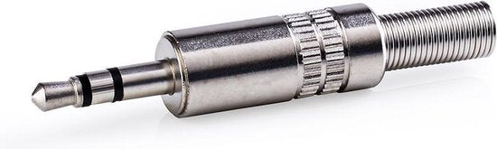 Nedis 3,5 mm Audioconnector - Recht - Male - Vernikkeld - Solderen - Diameter kabelinvoer: 3.8 mm - Metaal - Zilver - 25 Stuks - Polybag - afbeelding 2