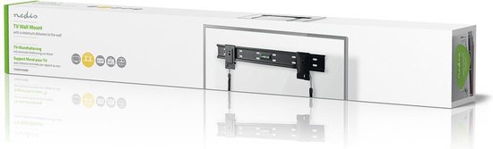 Nedis Vaste TV-Muurbeugel - 32 - 55 " - Maximaal schermgewicht: 50 kg - Minimale muurafstand: 14.5 mm - Staal - Zwart - afbeelding 6