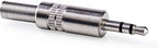 Nedis 3,5 mm Audioconnector - Recht - Male - Vernikkeld - Solderen - Diameter kabelinvoer: 3.8 mm - Metaal - Zilver - 25 Stuks - Polybag - afbeelding 5