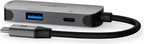 Nedis USB Multi-Port Adapter - 3-in-1 - USB 3.2 Gen 1 - USB-C Male - HDMI Output / USB-A Female / USB-C Female - 5 Gbps - 0.10 m - Rond - Vernikkeld - PVC - Grijs - Doos - afbeelding 4