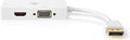 Nedis DisplayPort-Adapter - Mini-DisplayPort Male - DVI-D 24+1-Pins Female / HDMI Output / VGA Female 15p - 4K@60Hz - Verguld - Schakelbaar - 0.20 m - Rond - ABS - ABS - Wit - Polybag - afbeelding 1