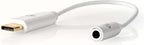 Nedis USB-C Adapter - USB 3.1 - USB-C Male - 3,5 mm Female - 0.15 m - Rond - Vernikkeld - PVC - Wit - Doos - afbeelding 4