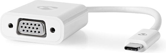 Nedis USB-C Adapter - USB 3.2 Gen 1 - USB-C Male - VGA Female 15p - 1080p - 5 Gbps - 0.20 m - Rond - Vernikkeld - PVC - Wit - Polybag - afbeelding 3