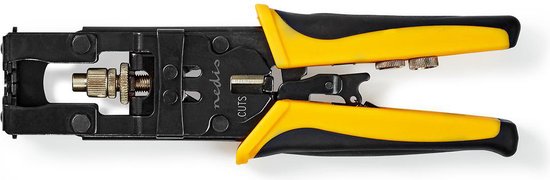 Nedis Antennekabel Installatiegereedschap - Krimptang - Geel / Zwart - ABS / Staal - afbeelding 1