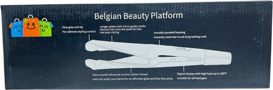 Twisted Plates Hair straightener & Curler Digital Merk: Belgian Beauty Platform + 6 haarklemmen Joico - afbeelding 6