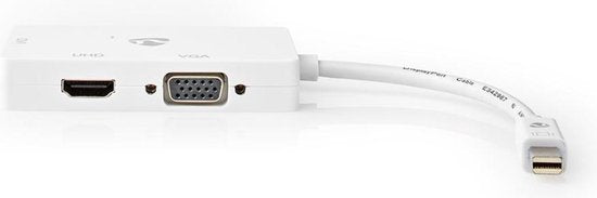 Nedis DisplayPort-Adapter - Mini-DisplayPort Male - DVI-D 24+1-Pins Female / HDMI Output / VGA Female 15p - 4K@60Hz - Vernikkeld - Schakelbaar - 0.20 m - Rond - ABS - ABS - Wit - Doos - afbeelding 9