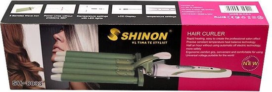 Shinon Professional Golvenkrultang – Waver Tang - Beach Waves - Krultang titanium tourmaline – Pearl pro curl 16 mm - afbeelding 3