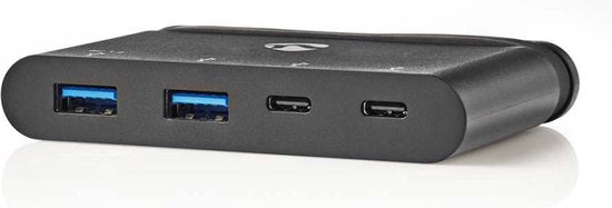 Nedis Computer Hub  USB-C™  2x USB-C™ / 2x USB 3.0 (5 G)  Power Delivery: 100 W  Zwart - afbeelding 2
