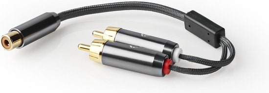 Nedis Subwoofer-Kabel - 2x RCA Male - RCA Female - Verguld - 0.20 m - Rond - 4.5 mm - Antraciet / Gun Metal Grijs - Cover Window Box - afbeelding 9