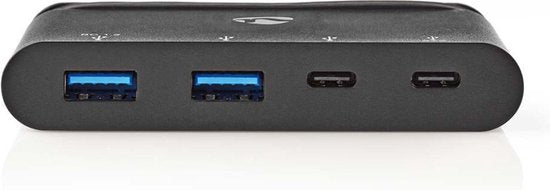 Nedis Computer Hub  USB-C™  2x USB-C™ / 2x USB 3.0 (5 G)  Power Delivery: 100 W  Zwart - afbeelding 1