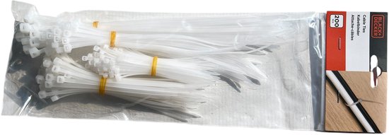 BLACK + DECKER KABELBINDERS, TIE-WRAPS, 3 Pakken van 200 st Assortie BUNDELVOORDEEL - afbeelding 3