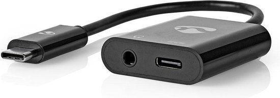 Nedis USB Multi-Port Adapter - USB 3.1 - USB-C Male - USB-C Female / 3,5 mm Female - 0.15 m - Rond - Verguld / Vernikkeld - PVC - Zwart - Polybag - afbeelding 3