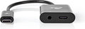 Nedis USB Multi-Port Adapter - USB 3.1 - USB-C Male - USB-C Female / 3,5 mm Female - 0.15 m - Rond - Verguld / Vernikkeld - PVC - Zwart - Polybag - afbeelding 1