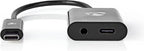 Nedis USB Multi-Port Adapter - USB 3.1 - USB-C Male - USB-C Female / 3,5 mm Female - 0.15 m - Rond - Verguld / Vernikkeld - PVC - Zwart - Polybag - afbeelding 1