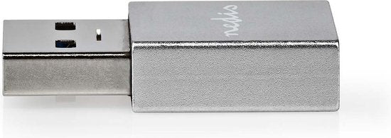 Nedis USB-A Adapter - USB 3.2 Gen 1 - USB-A Male - USB-C Female - 5 Gbps - Rond - Vernikkeld - Zilver - Cover Window Box - afbeelding 4