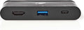 USB Multi-Port Adapter - USB 3.2 Gen 1 - USB-C Male - HDMI Female / USB-A Female / USB-C Female - Rond - Vernikkeld - Zwart - Window Box met Euro Lock - afbeelding 1