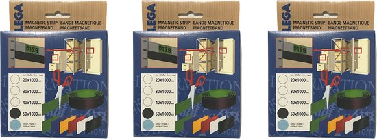 Lega Magneetband blauw 5 x 100cm - 3 stuks - afbeelding 1