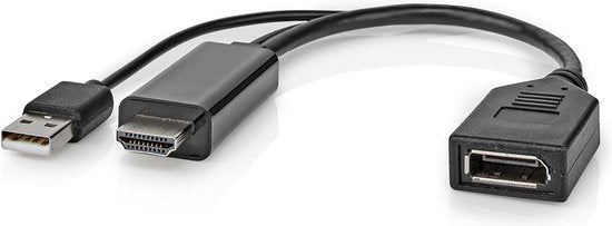 Nedis HDMI-Adapter - HDMI Connector - DisplayPort Male - Vernikkeld - Recht - PVC - Zwart - 1 Stuks - Envelop - afbeelding 3