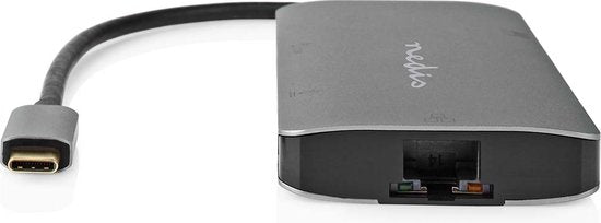 Nedis USB Multi-Port Adapter - 7-in-1 - USB 3.2 Gen 1 - USB-C Male - HDMI Output / Micro SD / RJ45 Female / SD / USB-C Female / 3x USB-A Female - 5 Gbps - 0.20 m - Rond - Verguld - PVC - afbeelding 9