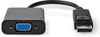 Nedis DisplayPort-Adapter - DisplayPort Male - VGA Female 15p - 1080p - Vernikkeld - Recht - 0.20 m - Rond - PVC - ABS - Zwart - Label - afbeelding 1