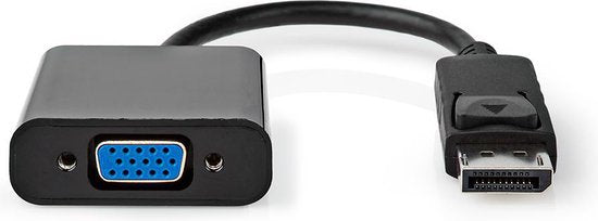 Nedis DisplayPort-Adapter - DisplayPort Male - VGA Female 15p - 1080p - Vernikkeld - Recht - 0.20 m - Rond - PVC - ABS - Zwart - Label - afbeelding 1