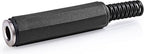 Nedis 6,35 mm Audioconnector - Recht - Female - Vernikkeld - Soldeer - Diameter kabelinvoer: 6.0 mm - Polyvinylchloride (PVC) - Zwart - Polybag - 25 Stuks - afbeelding 3