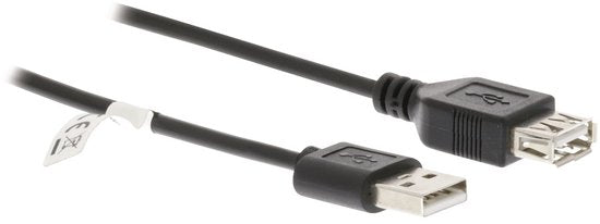 Nedis USB-Kabel - USB 2.0 - USB-A Male - USB-A Female - 480 Mbps - Vernikkeld - 3.00 m - Rond - PVC - Zwart - Label - afbeelding 10