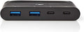 Nedis USB Multi-Port Adapter - USB 3.2 Gen 2 - USB-C Male - 2x USB-A / 2x USB-C - Rond - Vernikkeld - Zwart - Doos - afbeelding 1