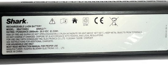 Shark Originele Li-ion Accu / batterij voor stofzuiger Duovac/ Duoclean XBAT250EU 2900 mAh 83,52 Wh - afbeelding 9