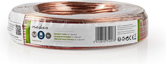 Nedis Speaker-Kabel - 2x 1.50 mm² - CCA - m - Rond - PVC - Folieverpakking - afbeelding 7