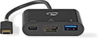 Nedis USB Multi-Port Adapter - USB 3.2 Gen 1 - USB-C Male - HDMI Output / USB-A Female / USB-C Female - 5 Gbps - 0.20 m - Rond - Verguld - PVC - Antraciet - Window Box - afbeelding 8