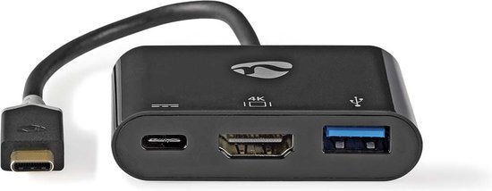 Nedis USB Multi-Port Adapter - USB 3.2 Gen 1 - USB-C Male - HDMI Output / USB-A Female / USB-C Female - 5 Gbps - 0.20 m - Rond - Verguld - PVC - Antraciet - Window Box - afbeelding 8