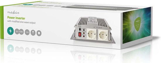 Nedis Auto Omvormer 1700W – 24V / 230V – 2x Stopcontact – Gemodificeerde Sinusgolf – Schroefaansluiting – Spanningsomvormer - afbeelding 6