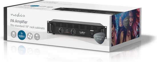 Nedis PA-Versterker - RMS Output: 2x 40 W @ 8 Ohm / 2x 60 W @ 4 Ohm - 2 Kanalen - 19 "rack-montage - Metaal - Zwart - afbeelding 12
