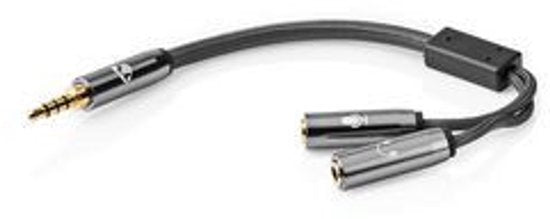 Nedis Stereo-Audiokabel - 3,5 mm Male - 2x 3,5 mm Female - Verguld - 0.20 m - Rond - Grijs / Gun Metal Grijs - Cover Window Box - afbeelding 16