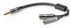 Nedis Stereo-Audiokabel - 3,5 mm Male - 2x 3,5 mm Female - Verguld - 0.20 m - Rond - Grijs / Gun Metal Grijs - Cover Window Box - afbeelding 16