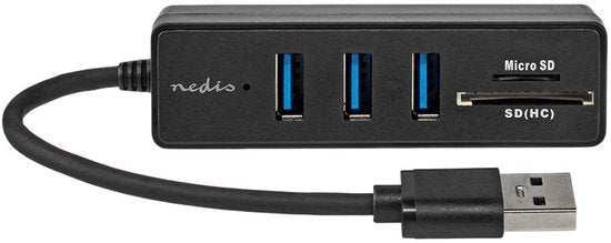 Nedis USB-Hub - USB-A Male - 3x USB A Female - 5-Poorts poort(en) - USB 3.2 Gen 1 - USB Gevoed - 5 Gbps - SD & MicroSD - afbeelding 11