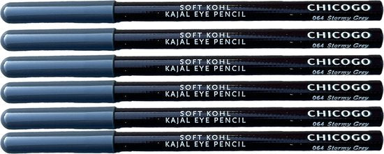 Rimmel London CHICOGO Soft Kohl Kajal Eye Pencil 064 Stormy Grey 1.2g x 6 - afbeelding 1