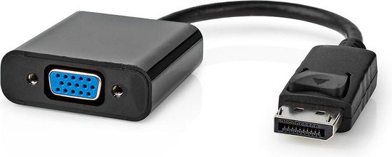 Nedis DisplayPort-Adapter - DisplayPort Male - VGA Female 15p - 1080p - Vernikkeld - Recht - 0.20 m - Rond - PVC - ABS - Zwart - Label - afbeelding 2