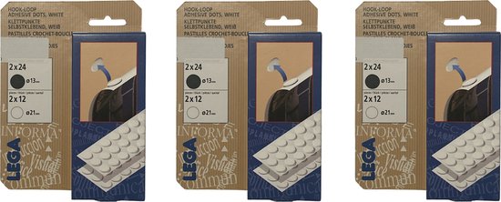 Lega Zelfklevende Klittenbandstippen 3 x 24 stuks - afbeelding 1