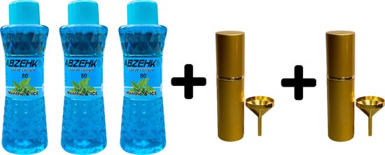 Abzehk Eau de Cologne Menthe & Ice 400ml 3x + Parfumverstuiver 2x - afbeelding 1
