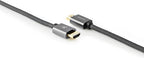 Nedis High Speed ​​HDMI-Kabel met Ethernet - HDMI Connector - HDMI Connector - 4K@60Hz - ARC - 18 Gbps - 3.00 m - Rond - Katoen - Gun Metal Grijs - Cover Window Box - afbeelding 2