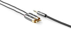 Nedis Stereo-Audiokabel - 3,5 mm Male - 2x RCA Male - Verguld - 5.00 m - Rond - Gun Metal Grijs - Cover Window Box - afbeelding 1